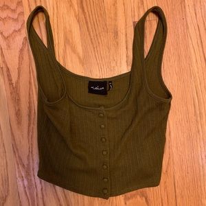 olive cropped tank
